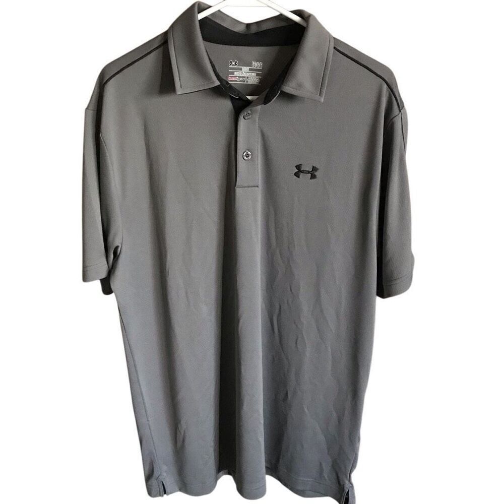 Under Armour heatgear loose golf polo shirt SZ Large Gray New with tags